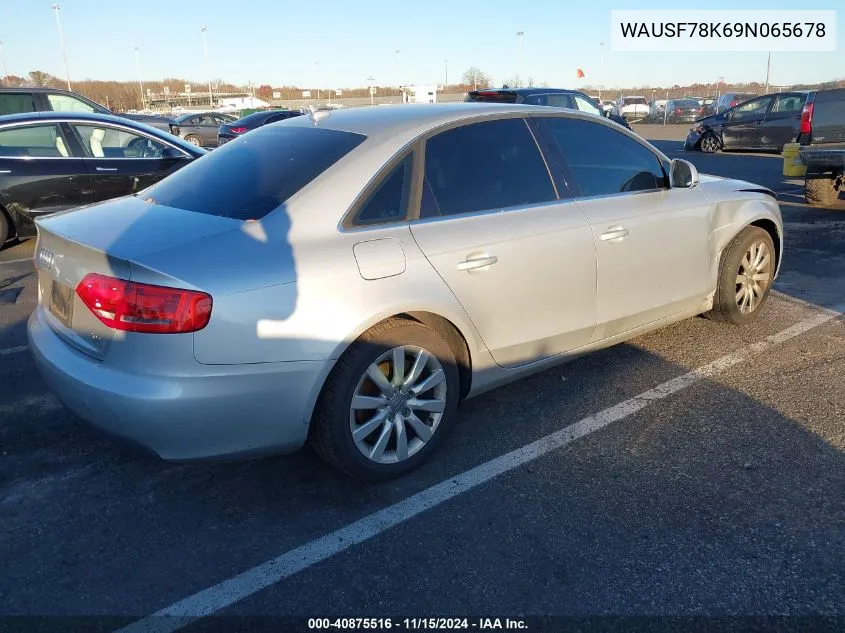 2009 Audi A4 2.0T Premium VIN: WAUSF78K69N065678 Lot: 40875516