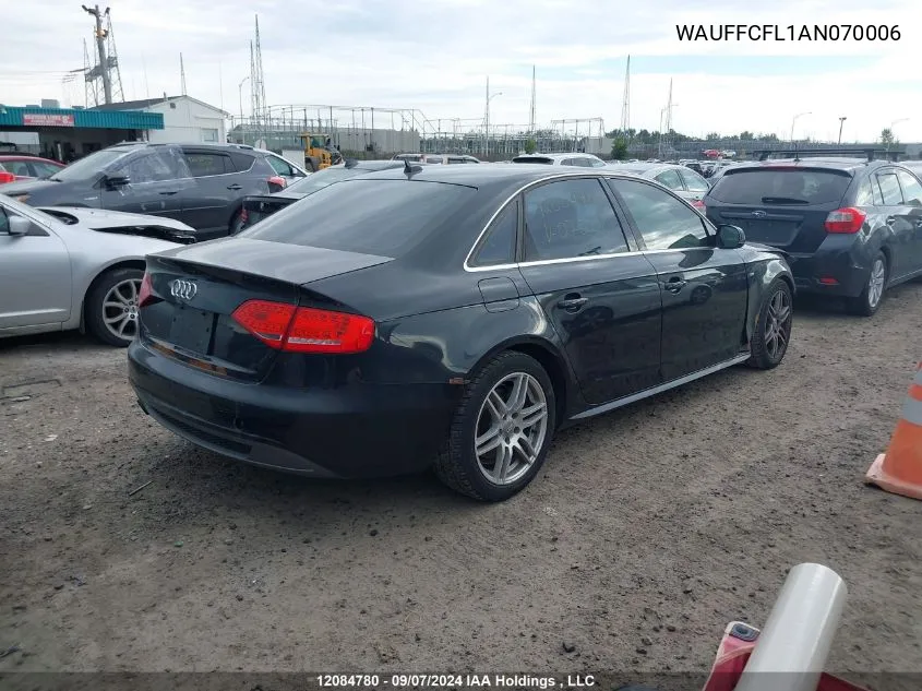 2010 Audi A4 VIN: WAUFFCFL1AN070006 Lot: 12084780