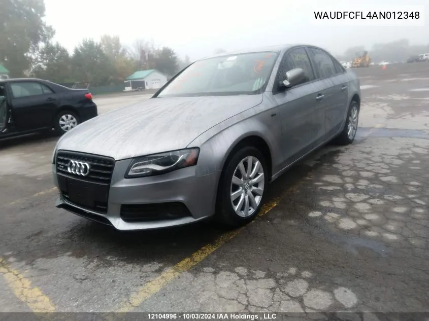 2010 Audi A4 Premium VIN: WAUDFCFL4AN012348 Lot: 12104996