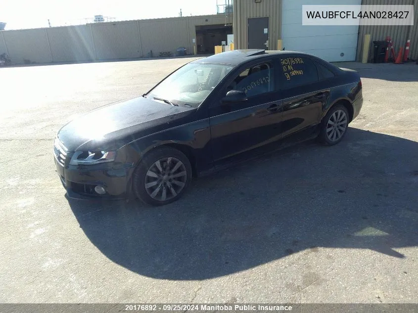 2010 Audi A4 2.0T S-Line Quattro VIN: WAUBFCFL4AN028427 Lot: 20176892