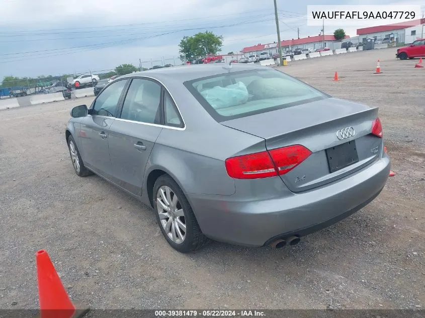 2010 Audi A4 2.0T Premium VIN: WAUFFAFL9AA047729 Lot: 39381479