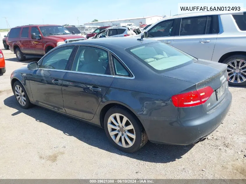 2010 Audi A4 2.0T Premium VIN: WAUFFAFL6AN012493 Lot: 39621388