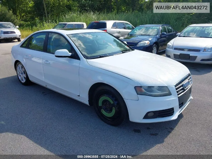 2010 Audi A4 Premium VIN: WAUBFAFL4AN043272 Lot: 39963555