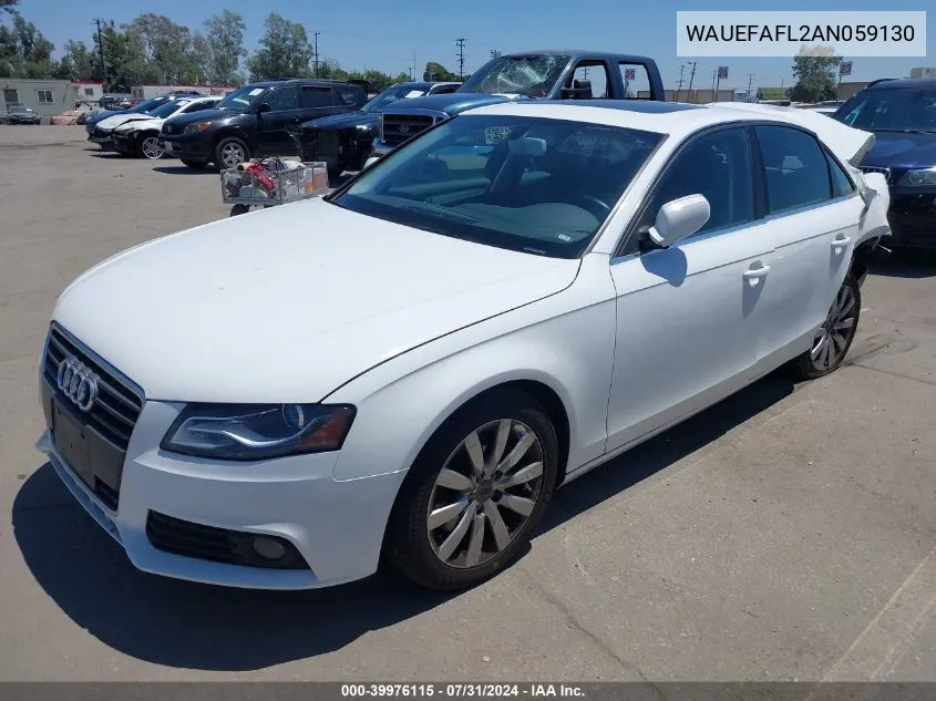 2010 Audi A4 2.0T Premium VIN: WAUEFAFL2AN059130 Lot: 39976115