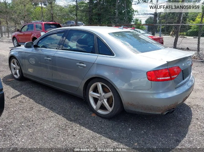 2010 Audi A4 2.0T Premium VIN: WAUFFAFL3AN058959 Lot: 40084783