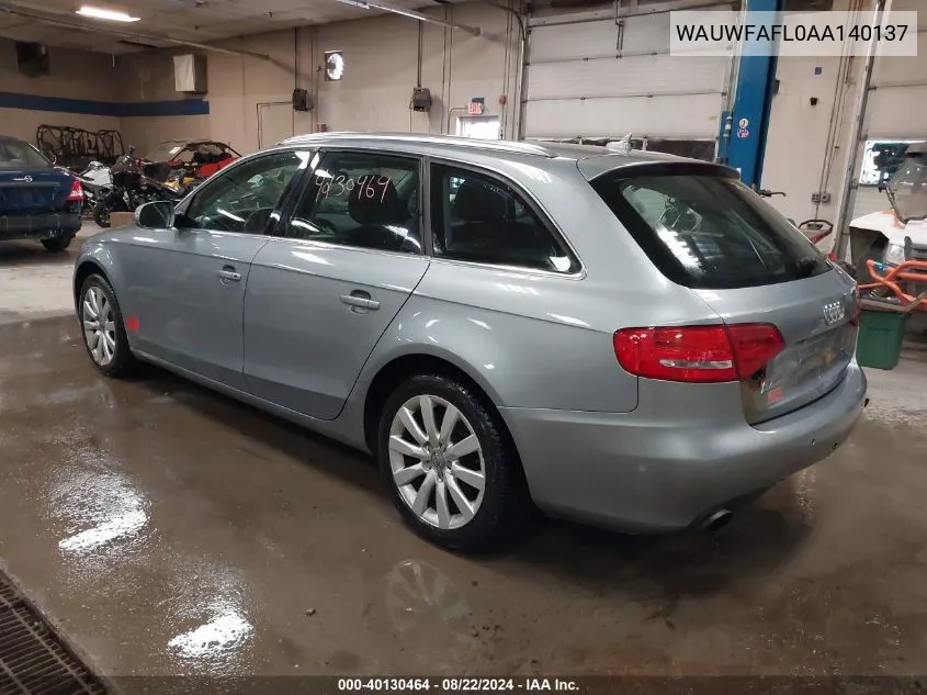 WAUWFAFL0AA140137 2010 Audi A4 2.0T Premium