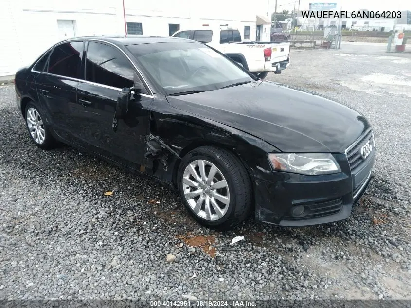 2010 Audi A4 2.0T Premium VIN: WAUEFAFL6AN064203 Lot: 40142951