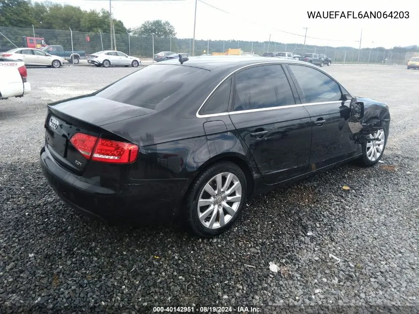 2010 Audi A4 2.0T Premium VIN: WAUEFAFL6AN064203 Lot: 40142951