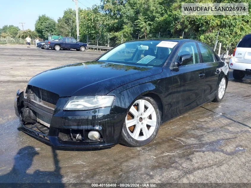 2010 Audi A4 2.0T Premium VIN: WAUDFAFL5AN026974 Lot: 40158408