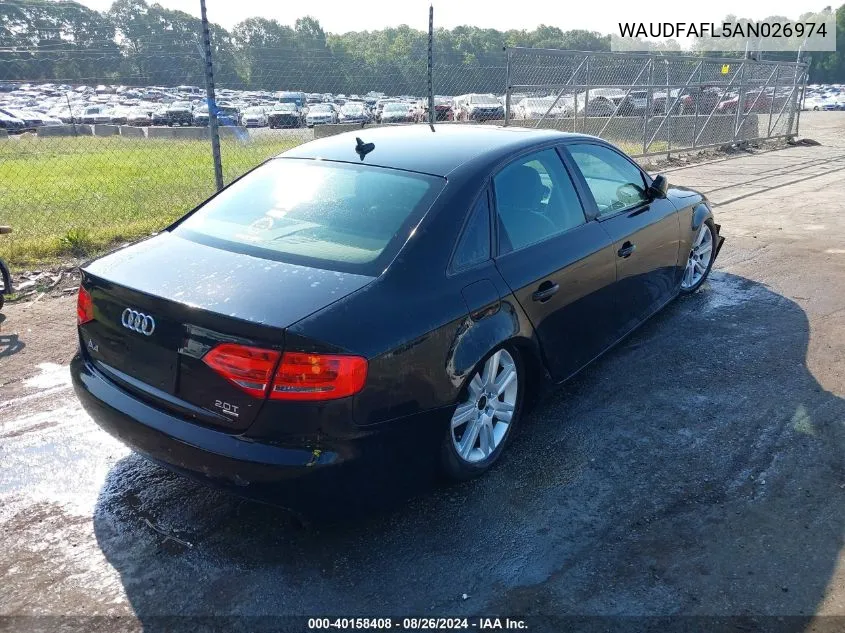 WAUDFAFL5AN026974 2010 Audi A4 2.0T Premium