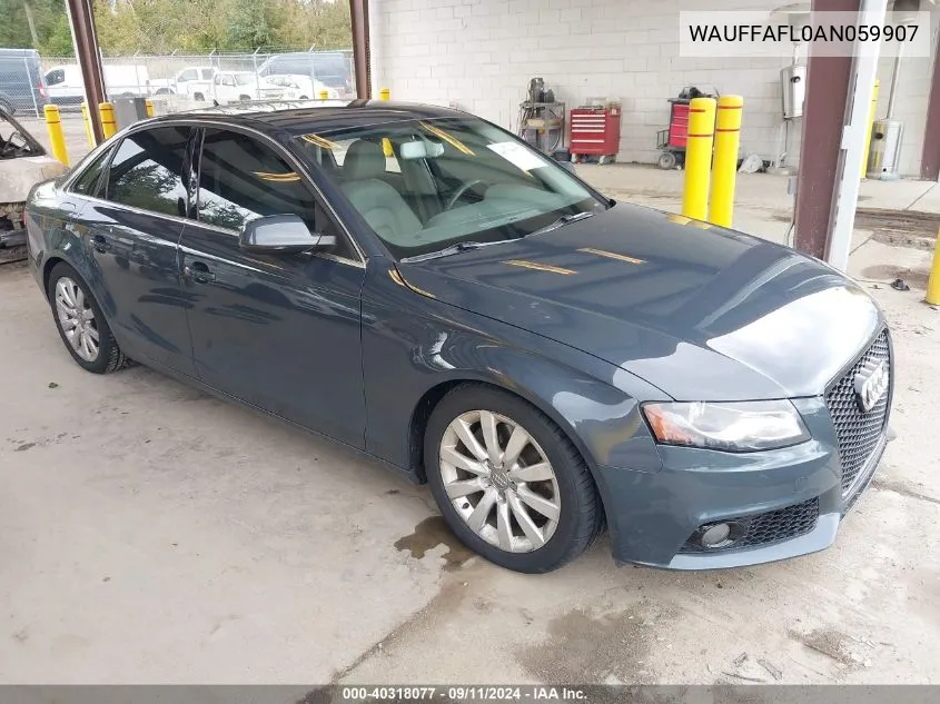 2010 Audi A4 Premium Plus VIN: WAUFFAFL0AN059907 Lot: 40318077