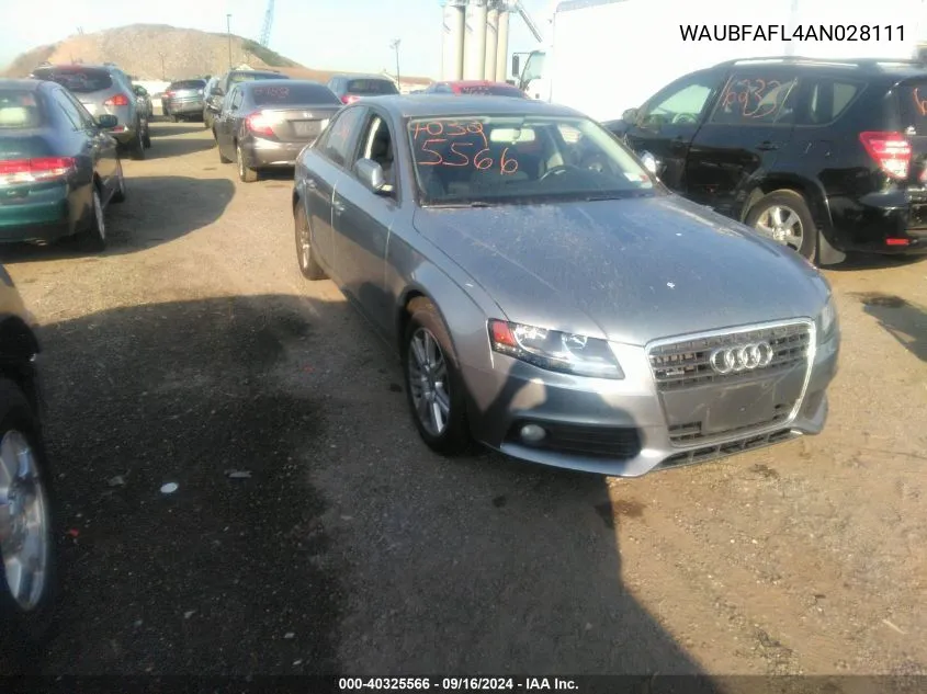 WAUBFAFL4AN028111 2010 Audi A4 2.0T Premium