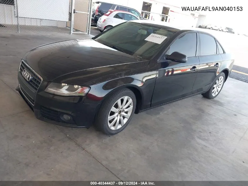 2010 Audi A4 2.0T Premium VIN: WAUAFAFL9AN040153 Lot: 40344437