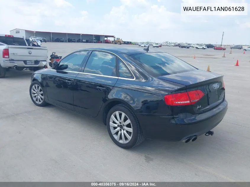 2010 Audi A4 2.0T Premium VIN: WAUEFAFL1AN061628 Lot: 40356375