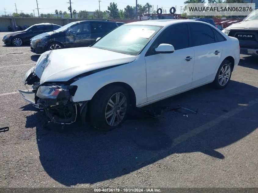 2010 Audi A4 2.0T Premium VIN: WAUAFAFL5AN062876 Lot: 40736179