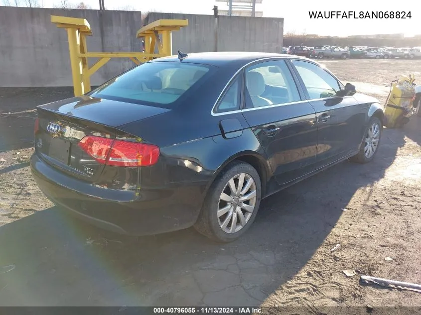 2010 Audi A4 2.0T Premium VIN: WAUFFAFL8AN068824 Lot: 40796055