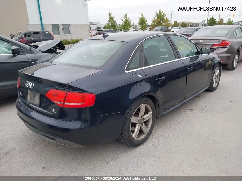 WAUFFCFL3BN017423 2011 Audi A4