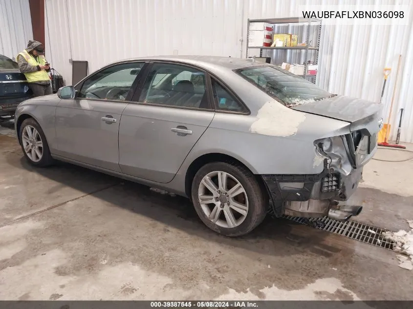 WAUBFAFLXBN036098 2011 Audi A4 2.0T Premium