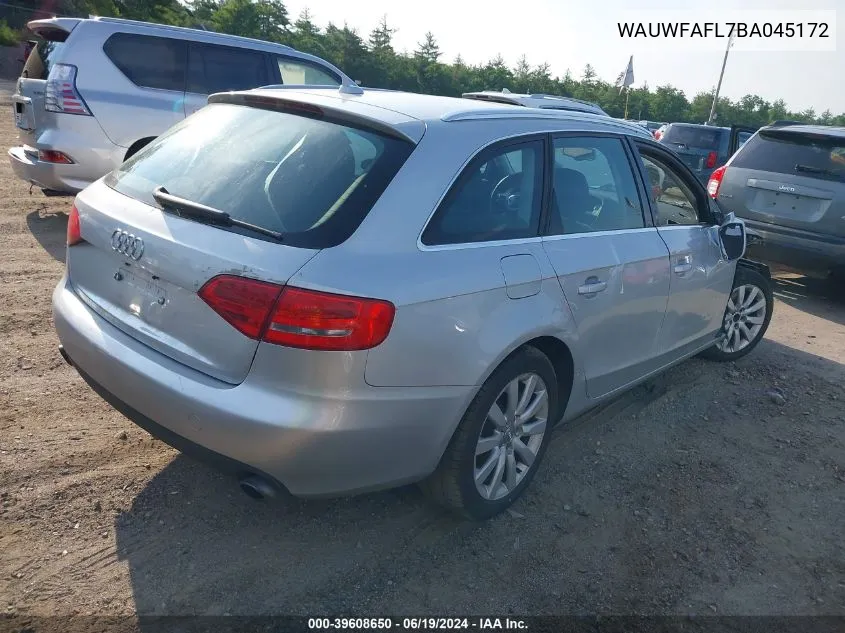 WAUWFAFL7BA045172 2011 Audi A4 2.0T Premium