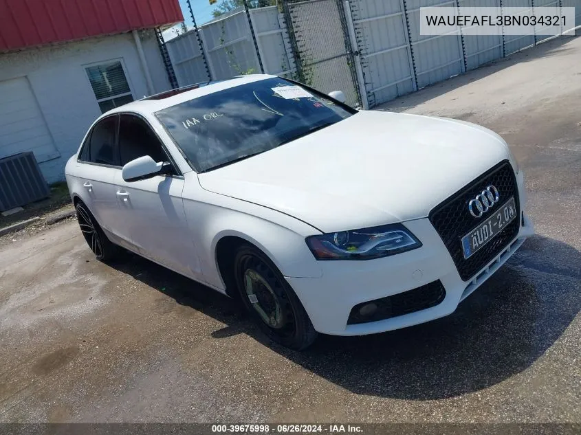 WAUEFAFL3BN034321 2011 Audi A4 2.0T Premium