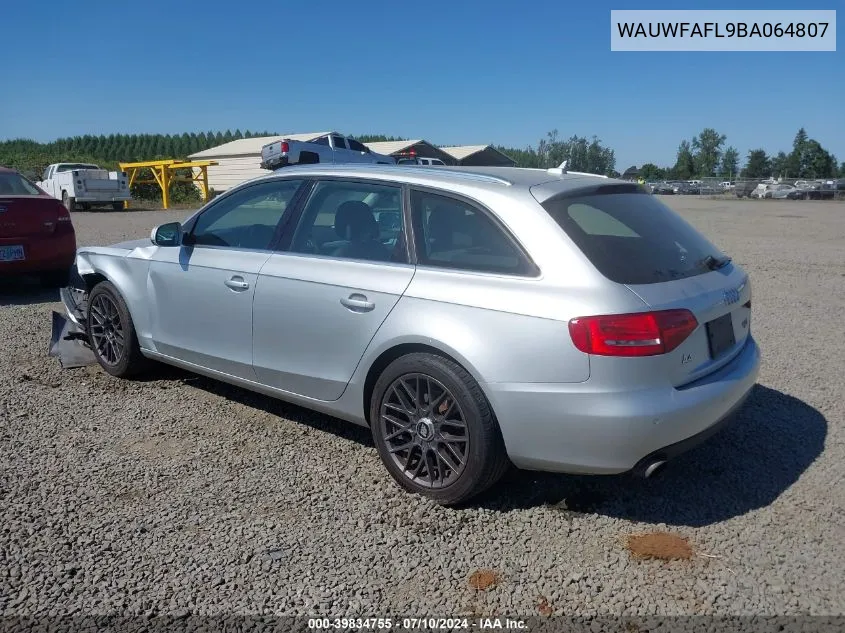 WAUWFAFL9BA064807 2011 Audi A4 2.0T Premium