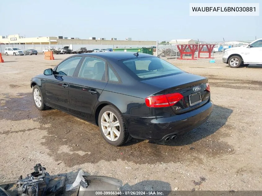 WAUBFAFL6BN030881 2011 Audi A4 2.0T Premium