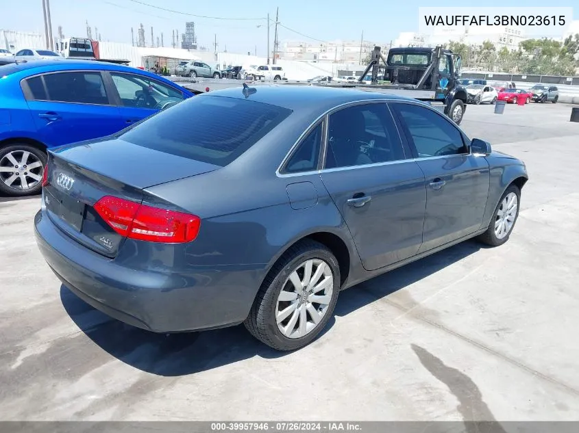 2011 Audi A4 2.0T Premium VIN: WAUFFAFL3BN023615 Lot: 39957946