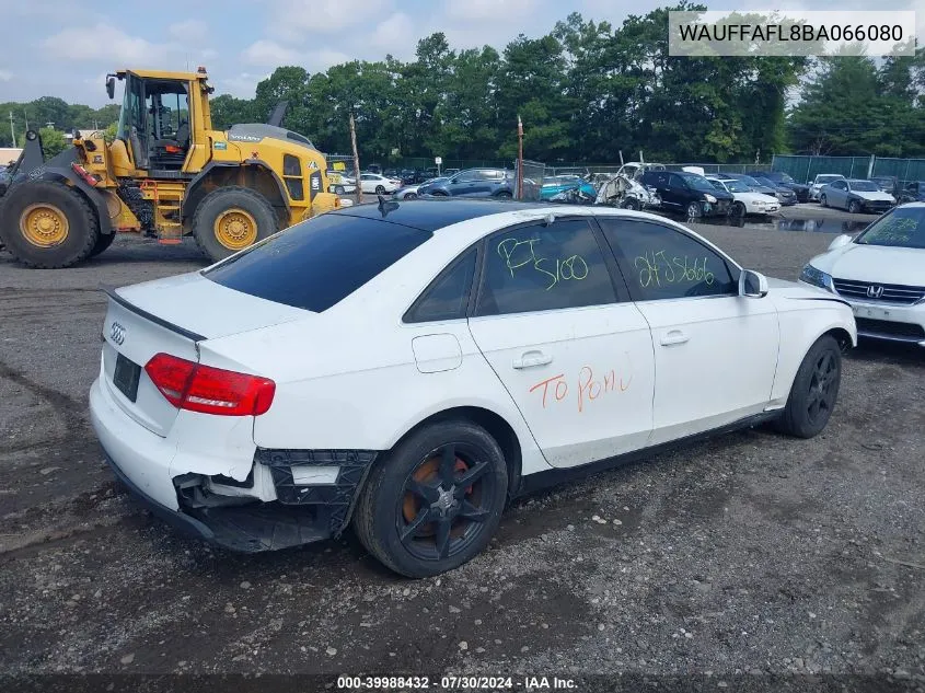 WAUFFAFL8BA066080 2011 Audi A4 2.0T Premium