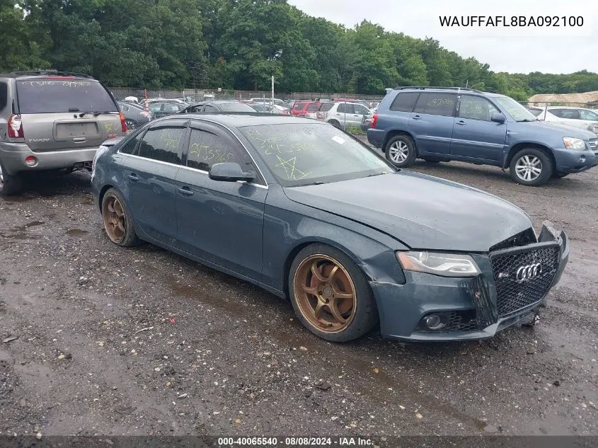 WAUFFAFL8BA092100 2011 Audi A4 2.0T Premium