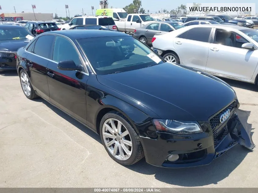 2011 Audi A4 2.0T Premium VIN: WAUEFAFL8BN001041 Lot: 40074867