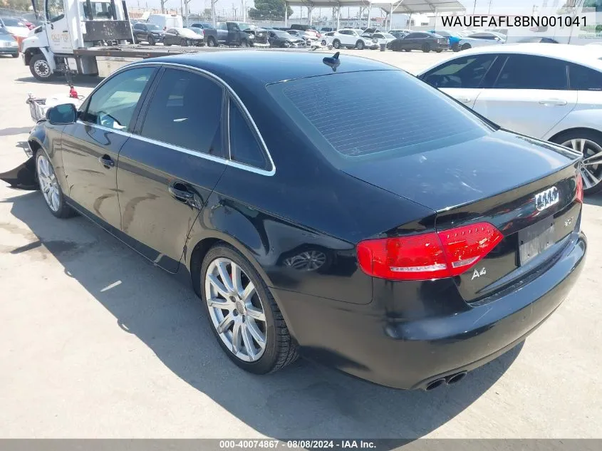 WAUEFAFL8BN001041 2011 Audi A4 2.0T Premium