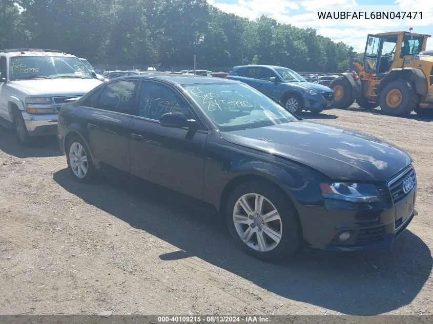 WAUBFAFL6BN047471 2011 Audi A4 2.0T Premium