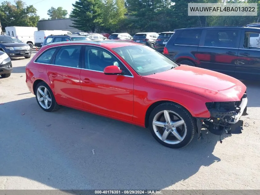 2011 Audi A4 2.0T Premium VIN: WAUWFAFL4BA013022 Lot: 40176351