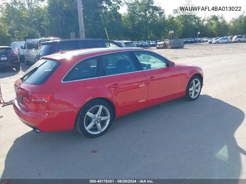 WAUWFAFL4BA013022 2011 Audi A4 2.0T Premium