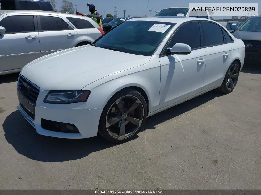 WAUEFAFL2BN020829 2011 Audi A4 2.0T Premium