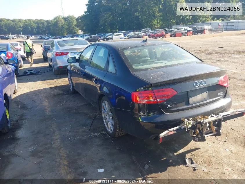 WAUDFAFL2BN024066 2011 Audi A4 2.0T Premium