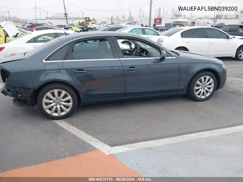 WAUEFAFL5BN039200 2011 Audi A4 2.0T Premium