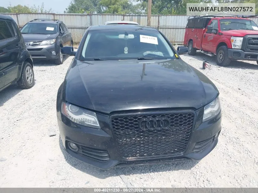 2011 Audi A4 2.0T Premium VIN: WAUHFAFL8BN027572 Lot: 40211230