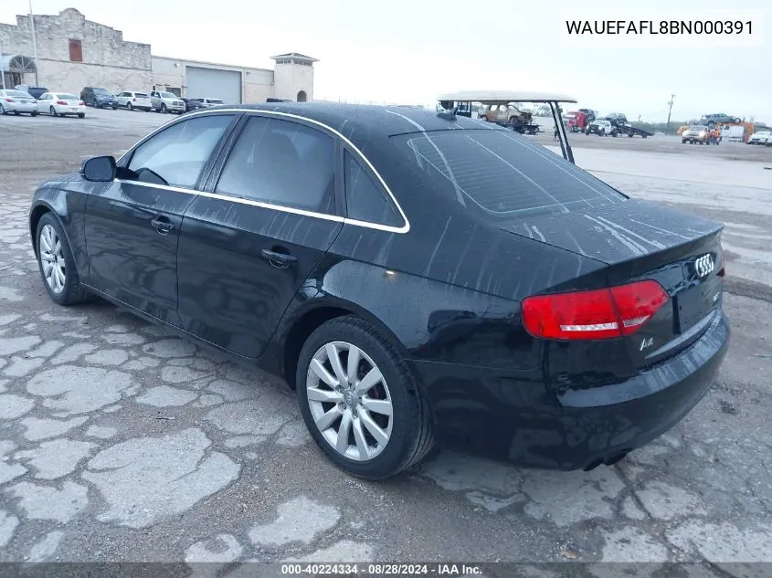 WAUEFAFL8BN000391 2011 Audi A4 2.0T Premium