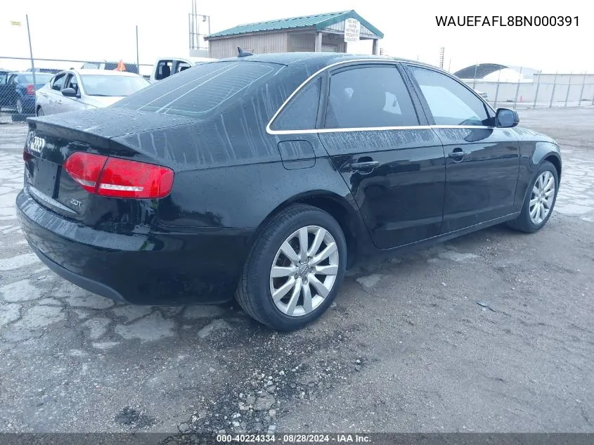 WAUEFAFL8BN000391 2011 Audi A4 2.0T Premium