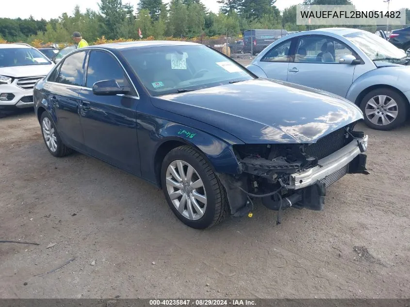 WAUEFAFL2BN051482 2011 Audi A4 2.0T Premium