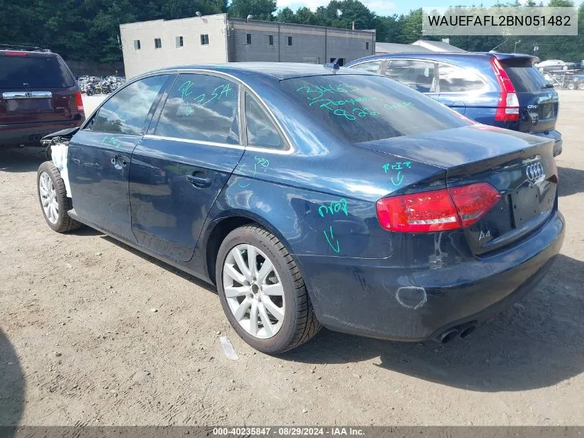 WAUEFAFL2BN051482 2011 Audi A4 2.0T Premium