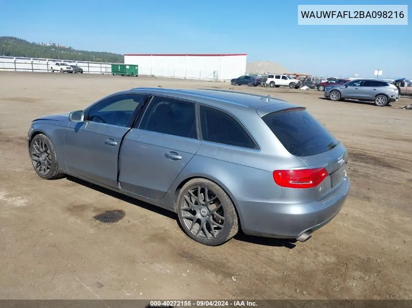 WAUWFAFL2BA098216 2011 Audi A4 2.0T Premium