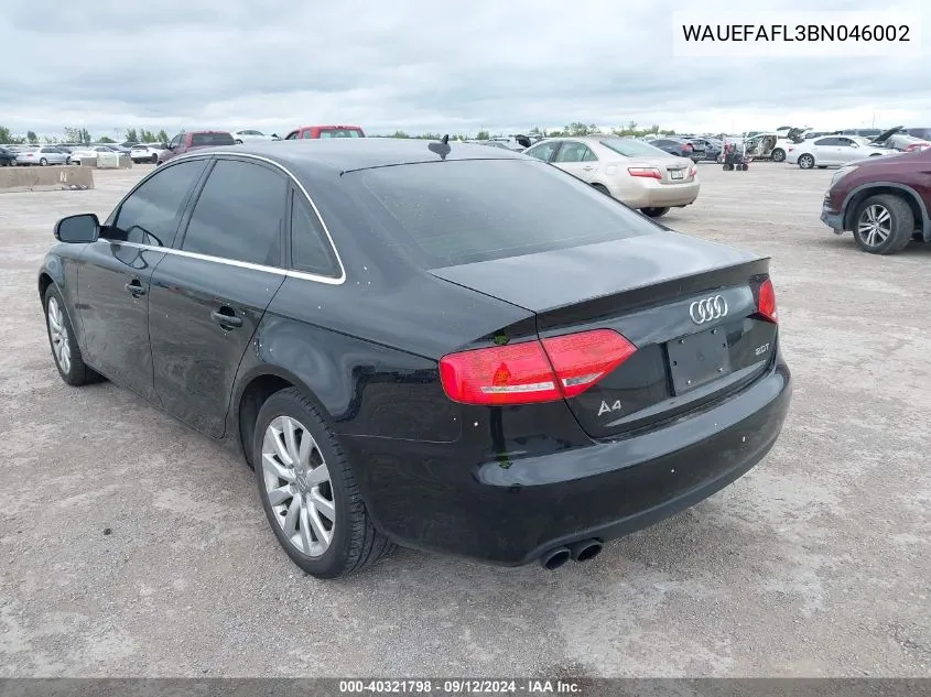 WAUEFAFL3BN046002 2011 Audi A4 Premium Plus