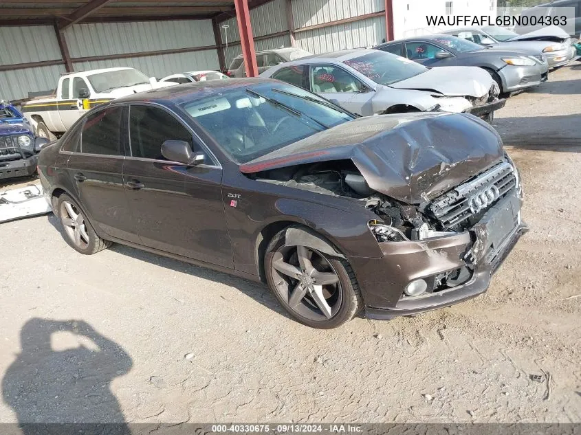 WAUFFAFL6BN004363 2011 Audi A4 Premium Plus