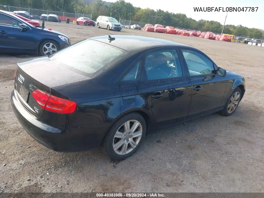 WAUBFAFL0BN047787 2011 Audi A4 2.0T Premium