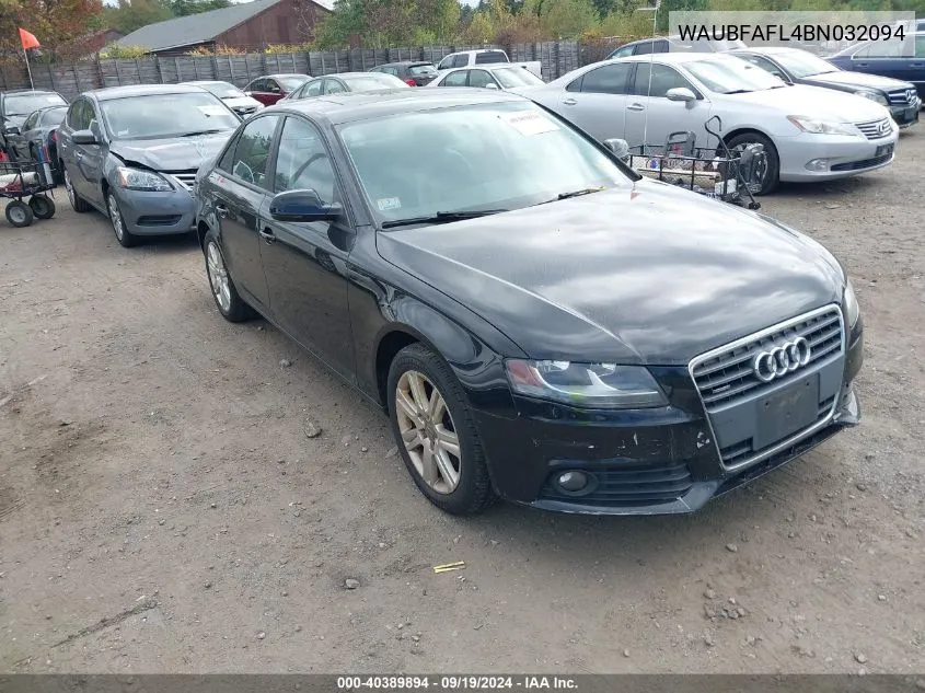 2011 Audi A4 2.0T Premium VIN: WAUBFAFL4BN032094 Lot: 40389894