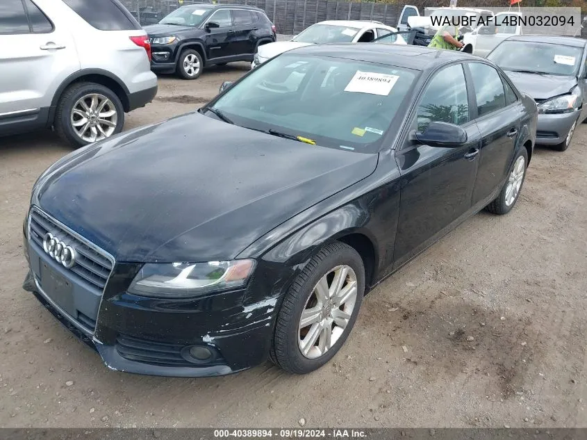 WAUBFAFL4BN032094 2011 Audi A4 2.0T Premium