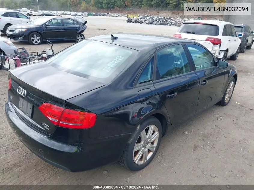 WAUBFAFL4BN032094 2011 Audi A4 2.0T Premium