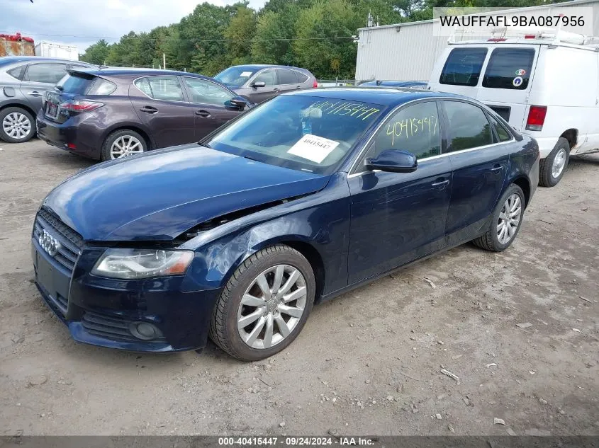 WAUFFAFL9BA087956 2011 Audi A4 Premium Plus